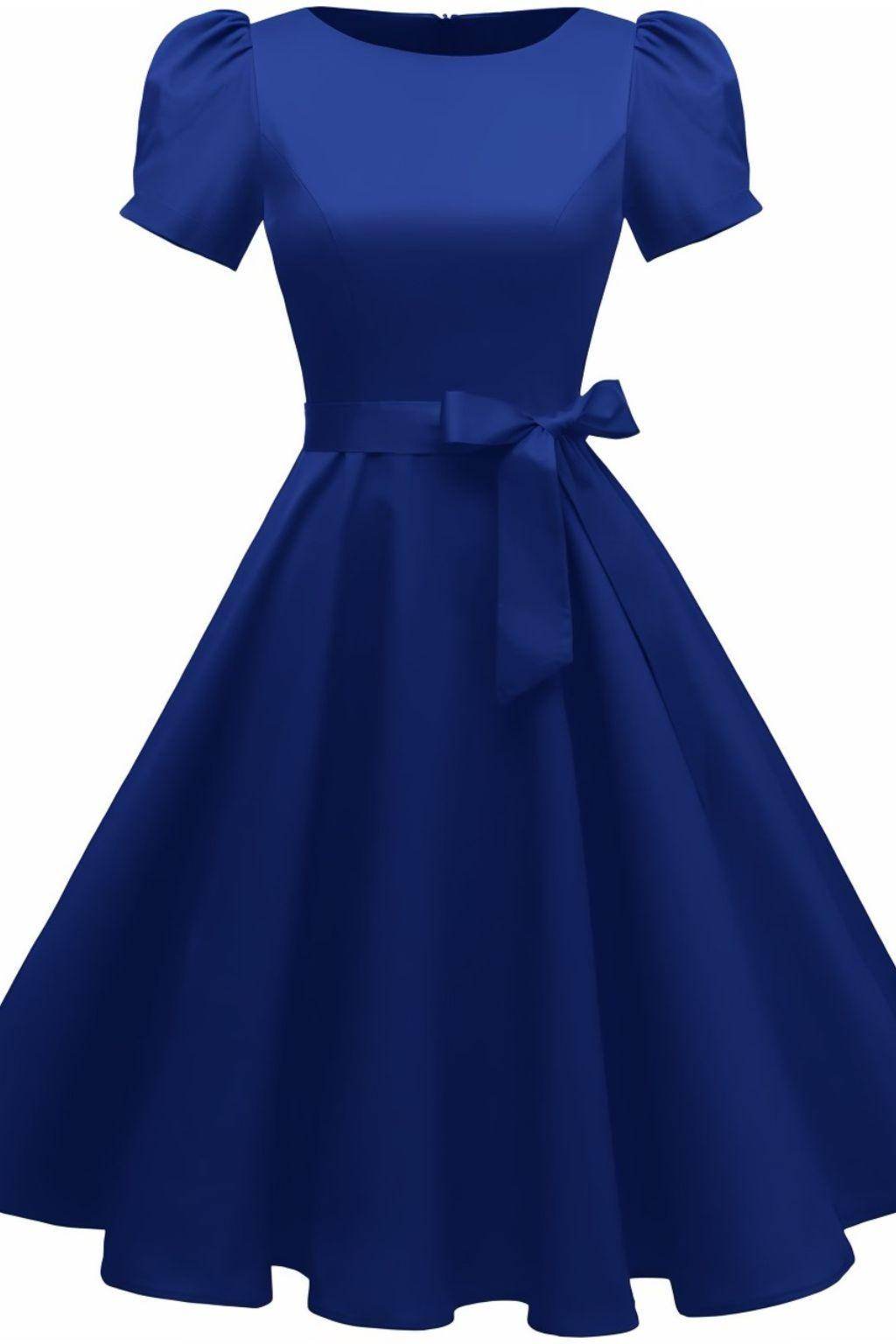 A-Line Knee Length Satin Graduation Dresses CS0555 - COCOMELODY